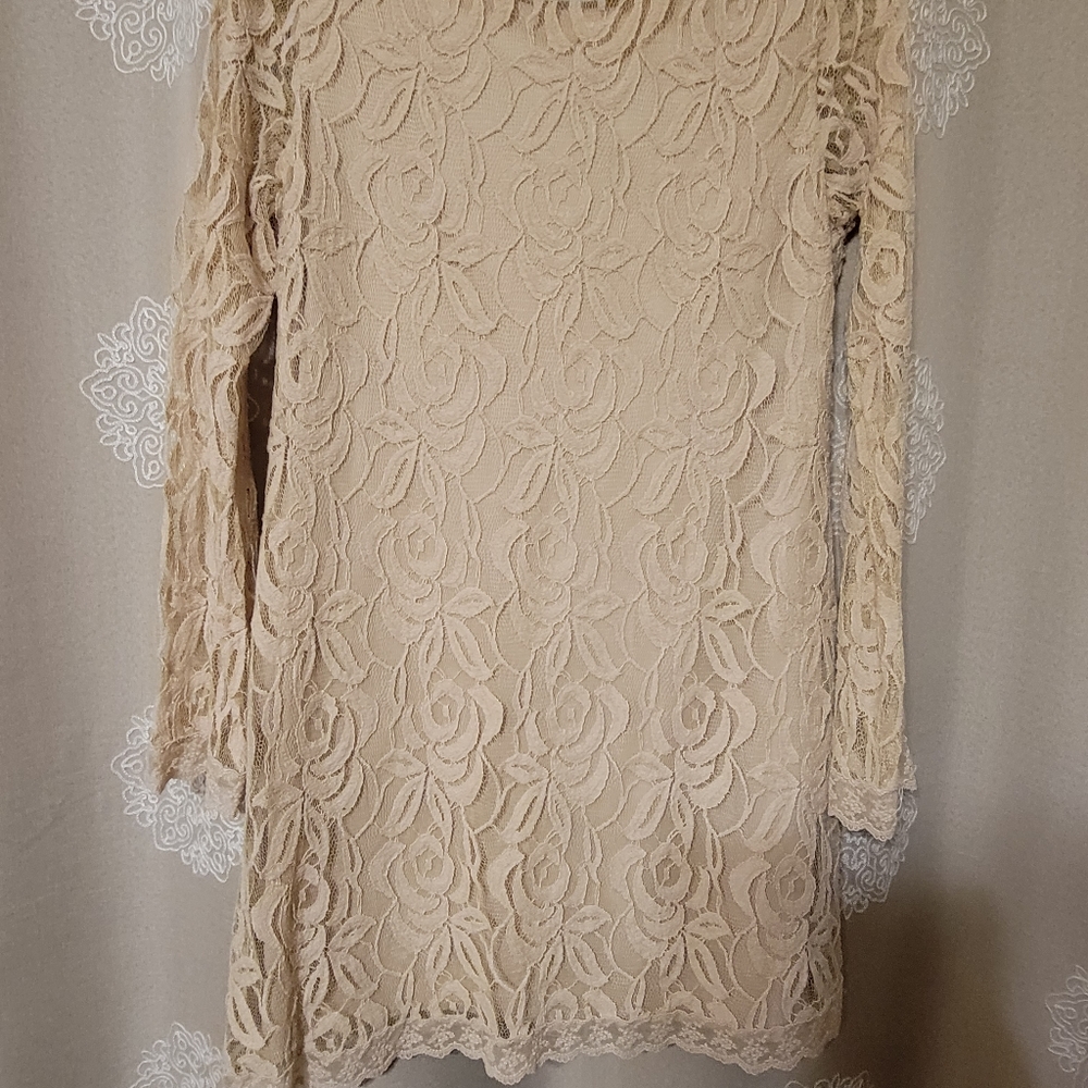 Tan Lace Dress